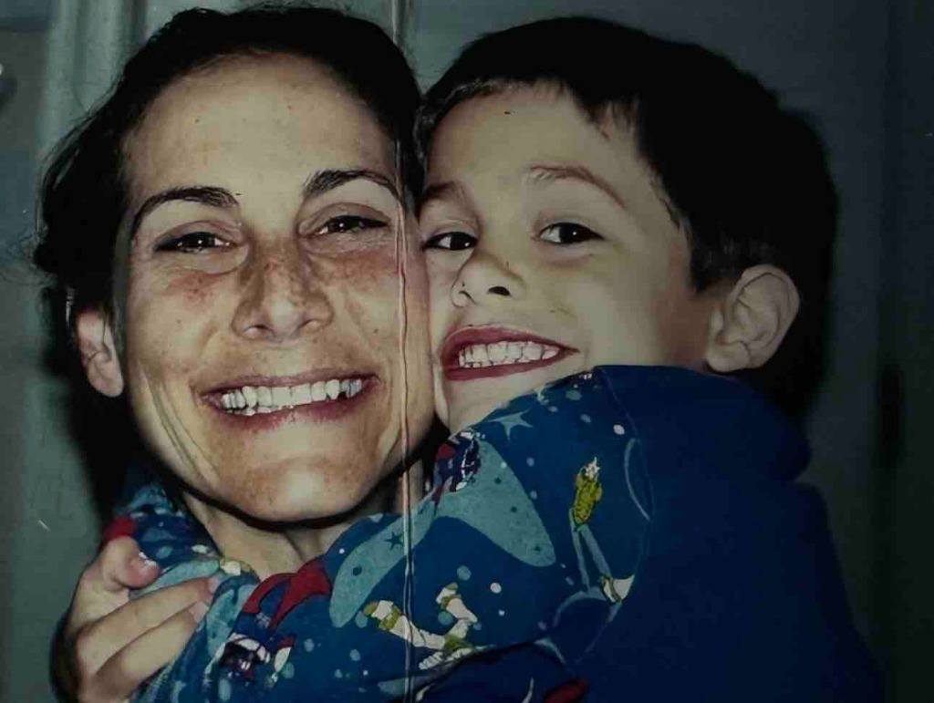 Devin Cain and his mother in loving embrace