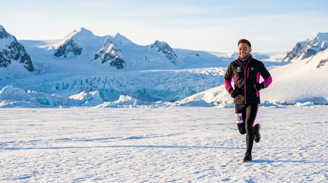 Devin Cain running across Antarctica in memory of Mom